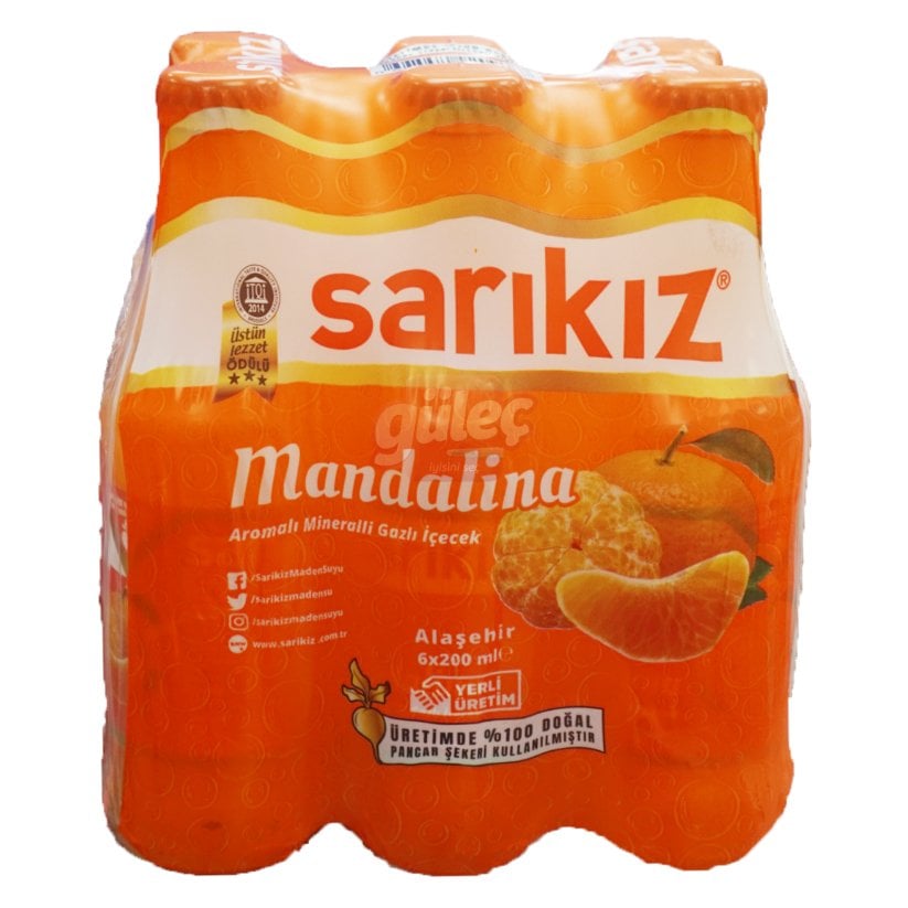 Sarıkız Mandalina Aromalı Maden Suyu 6 x 200 Ml