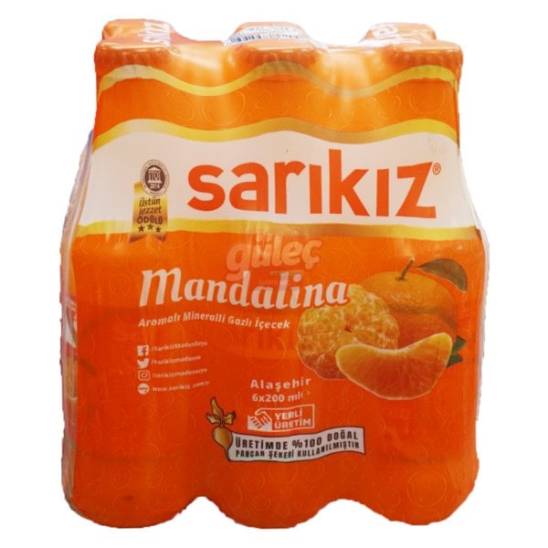 Sarıkız Mandalina Aromalı Maden Suyu 6 x 200 Ml