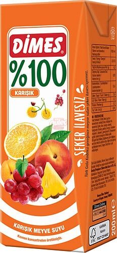 Dimes %100 Karışık Meyve Suyu 200 Ml