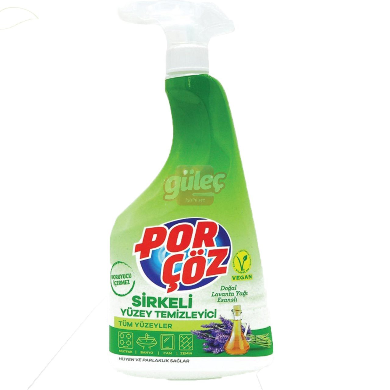 Porçöz Sirkeli Yüzey Temizleyici Lavanta Yağı Esanslı Sprey 750 Ml