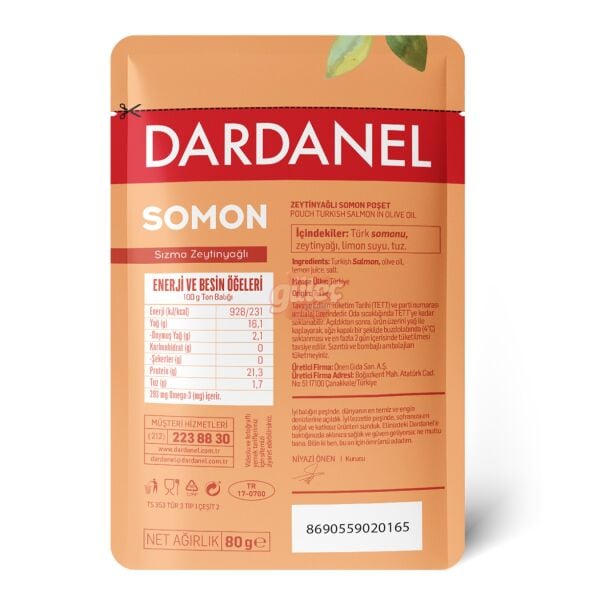 Dardanel Zeytinyağlı Somon Poşet 80 G