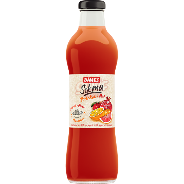 Dimes Sıkma Portakal-Nar Suyu Cam Şişe 700 Ml