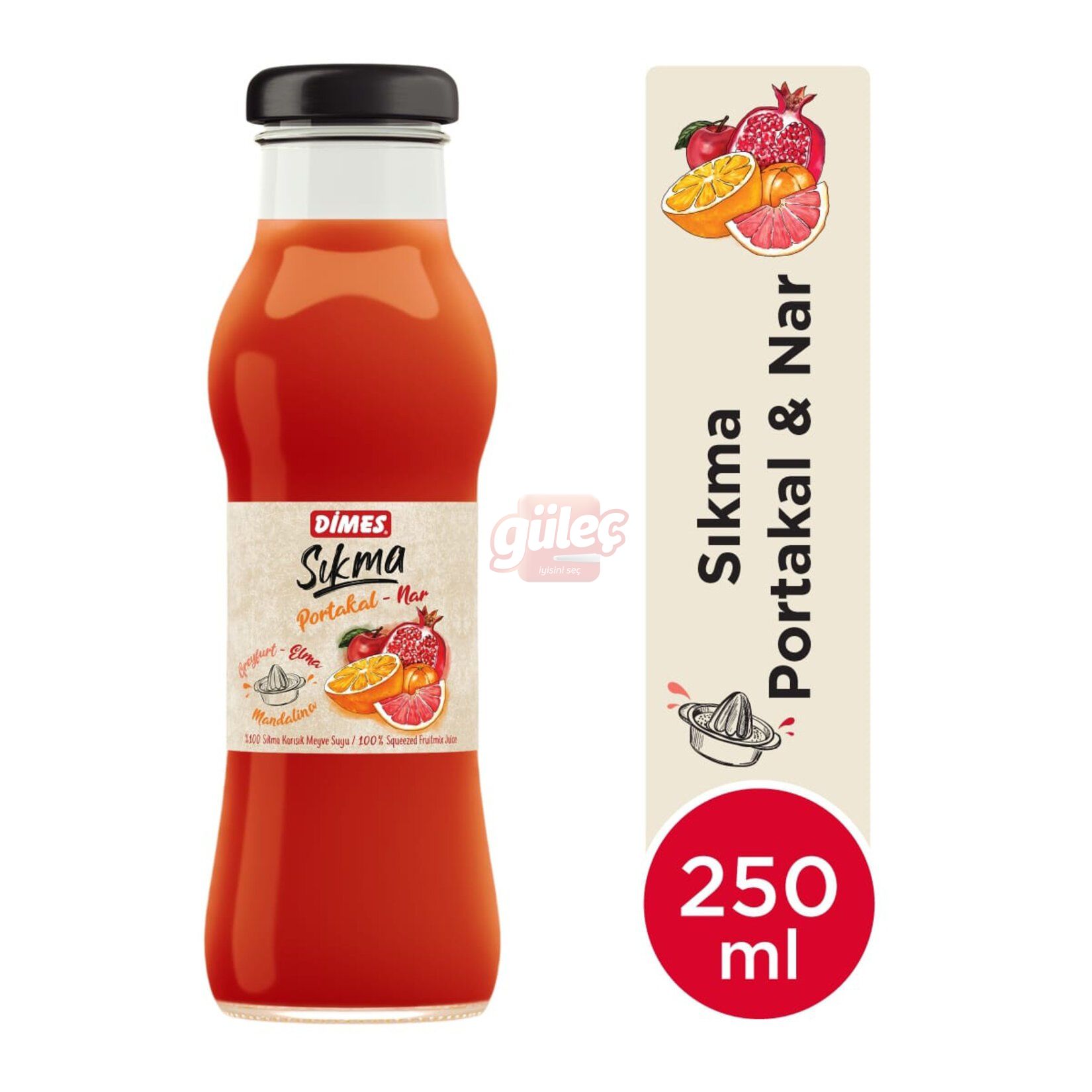 Dimes Moments Karışık Meyve Suyu Cam Şişe 250 Ml