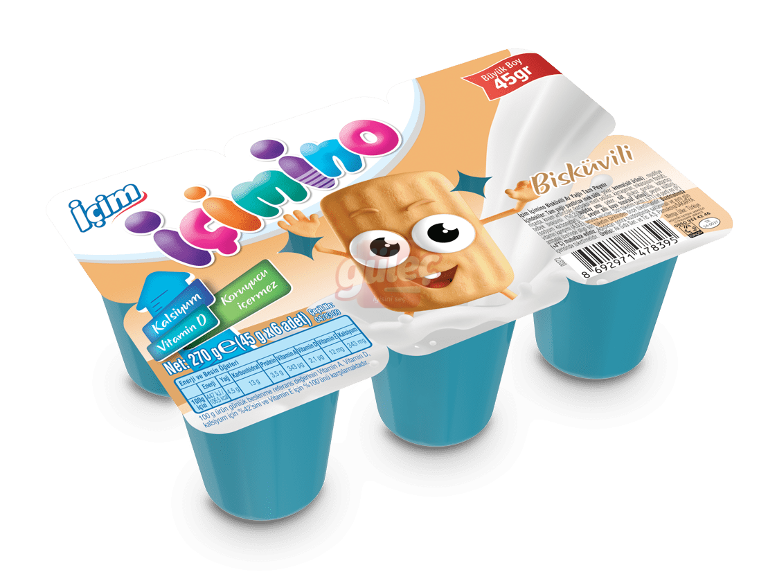 İçim İçimino Büyüme Küpü Sütlü Bisküvili 6 x 45 G