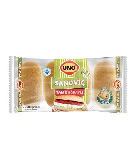 Uno 4'Lü Tam Buğdaylı Sandviç Ekmeği 280 G
