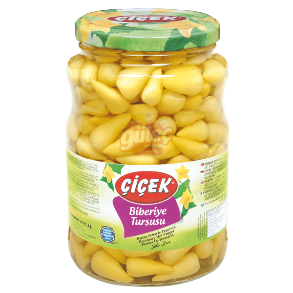 Çiçek Biberiye Turşusu Cam Kavanoz 1600 G