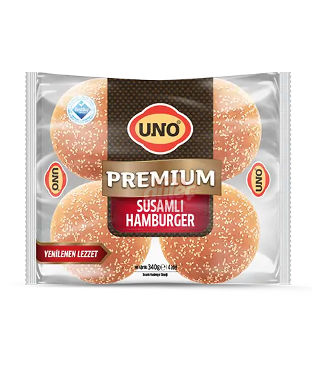 Uno Premium Susamlı Hamburger Ekmeği 4'Lü 340 G