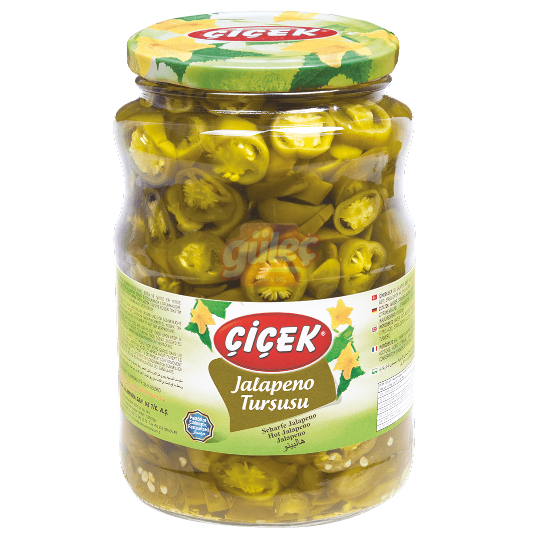 Çiçek Jalapeno Biber Turşusu Cam Kavanoz 1600 G