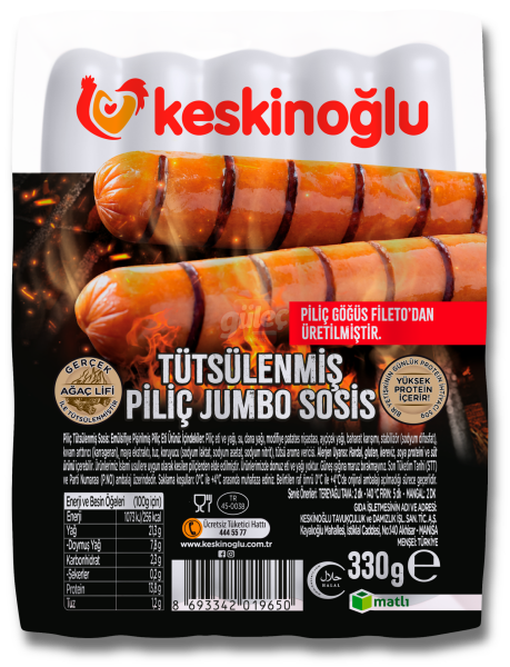 Keskinoğlu Tütsülenmiş  Jumbo  Sosis 330 G