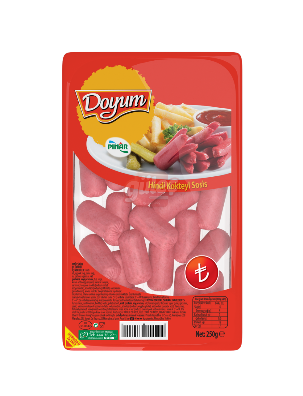 Pınar Doyum Kokteyl Sosis 250 G