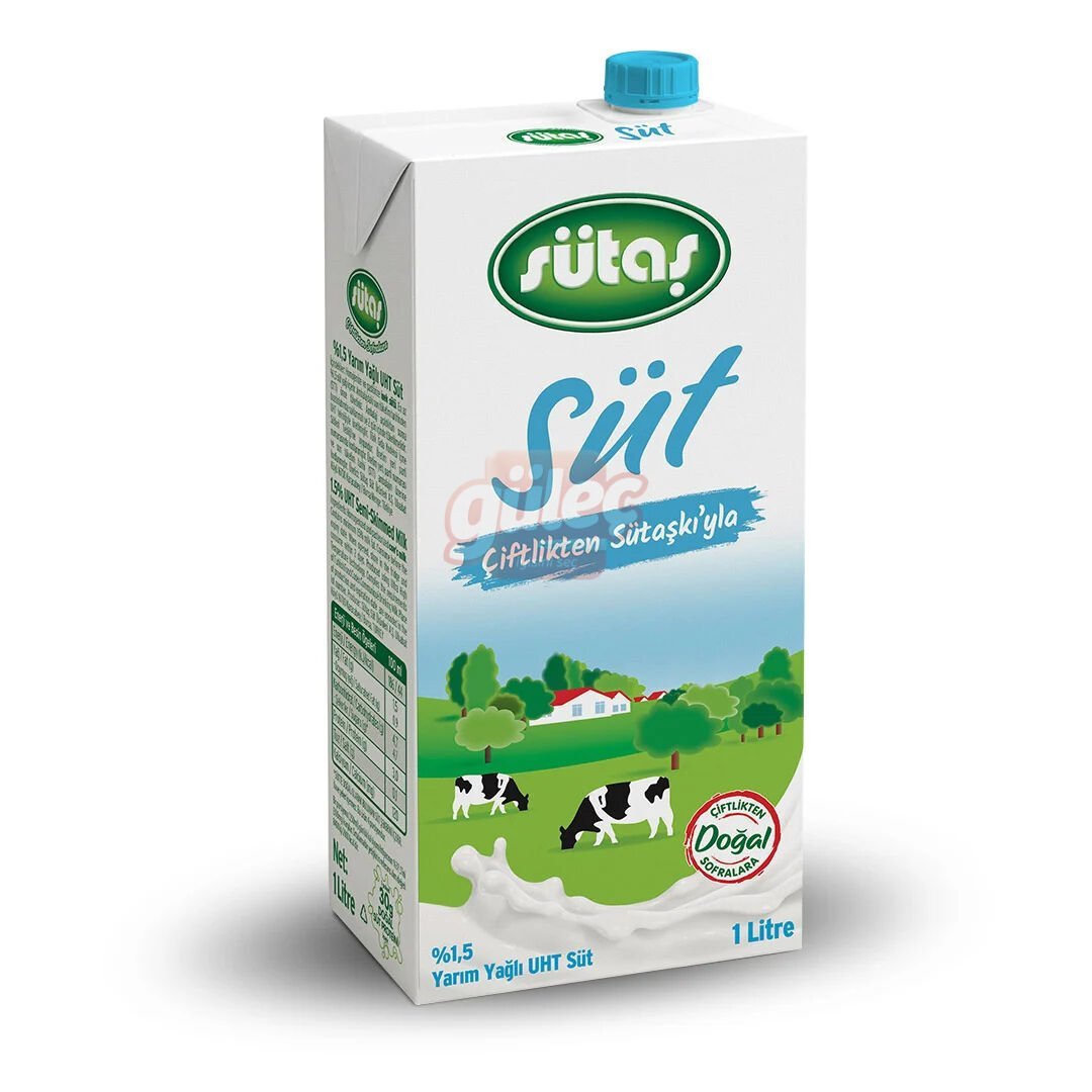 Sütaş Yarım Yağlı Süt 1 L