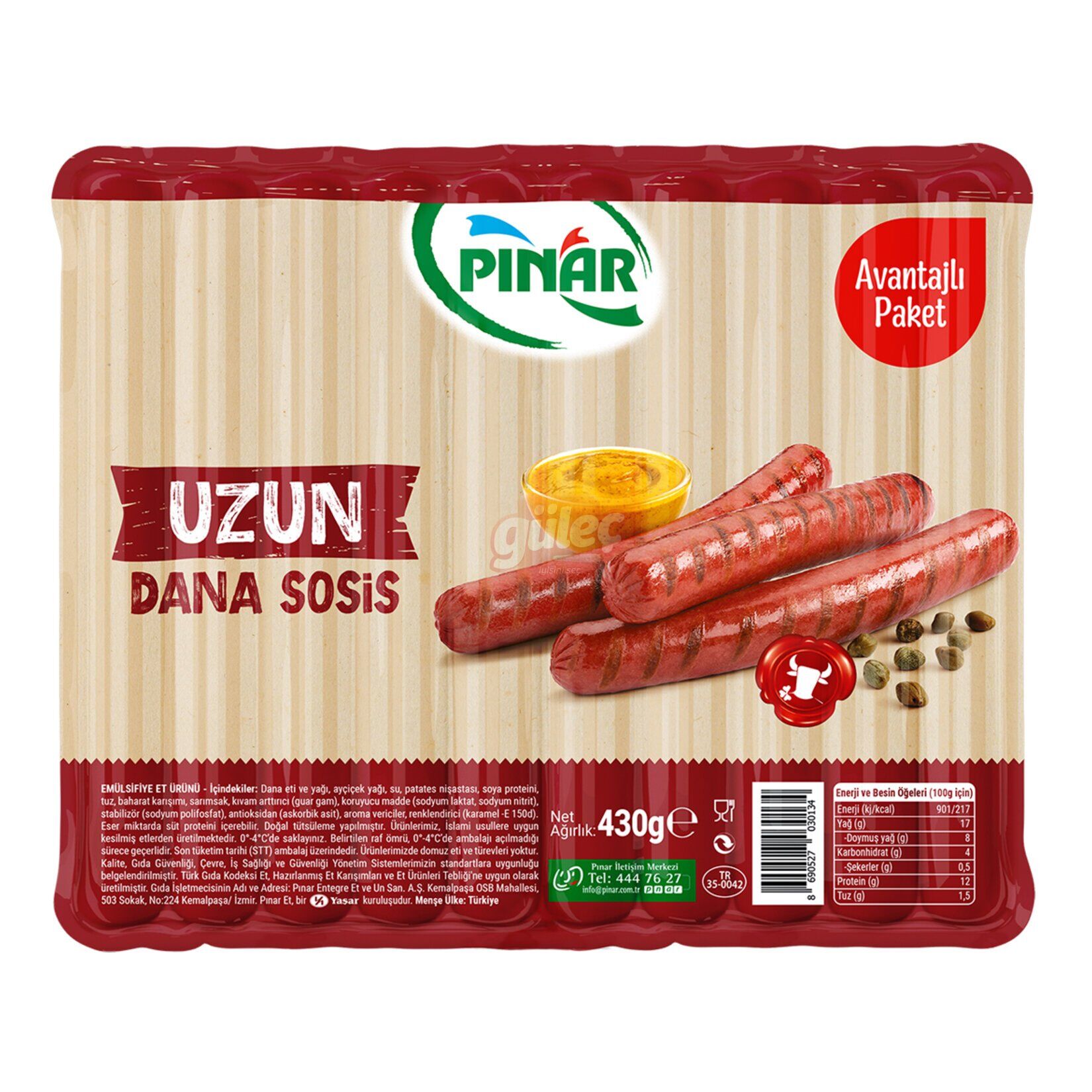 Pınar Ekonomik Uzun Dana Sosis 430 G