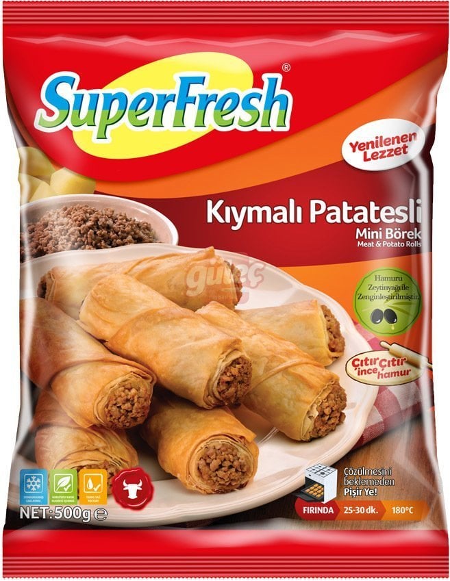 SuperFresh Kıymalı Patatesli Mini Rulo Börek 500 G
