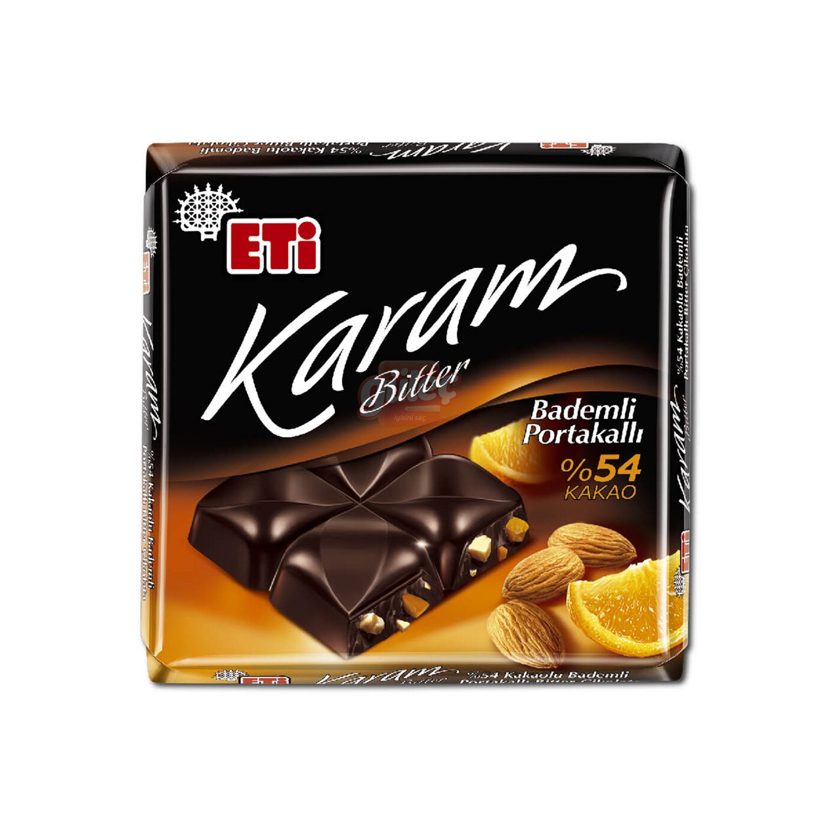 Eti Karam %54 Kakao Portakallı Bademli Bitter Çikolata 60 G