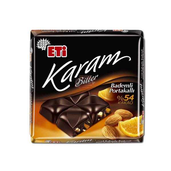 Eti Karam %54 Kakao Portakallı Bademli Bitter Çikolata 60 G