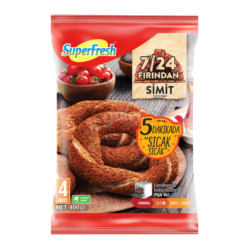 SuperFresh 7/24 Fırından Simit 4'lü 400 G