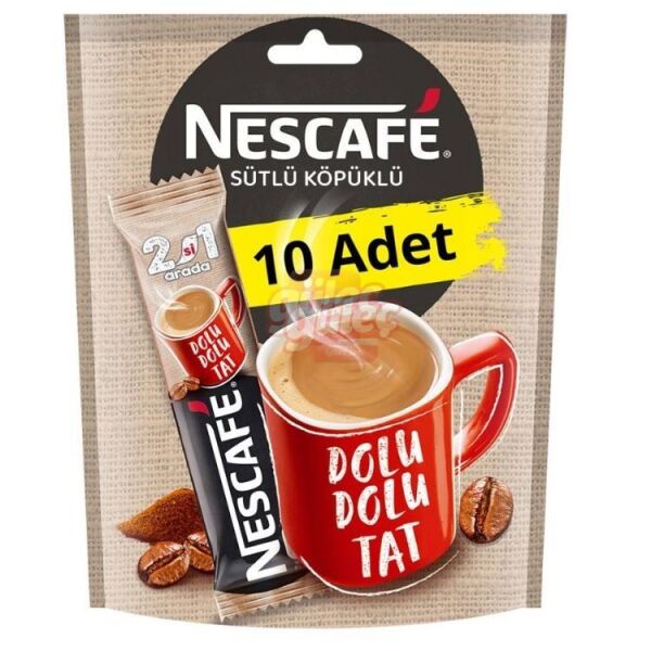 Nescafé 2'si 1 Arada Sütlü Köpüklü 10 G x 10'lu