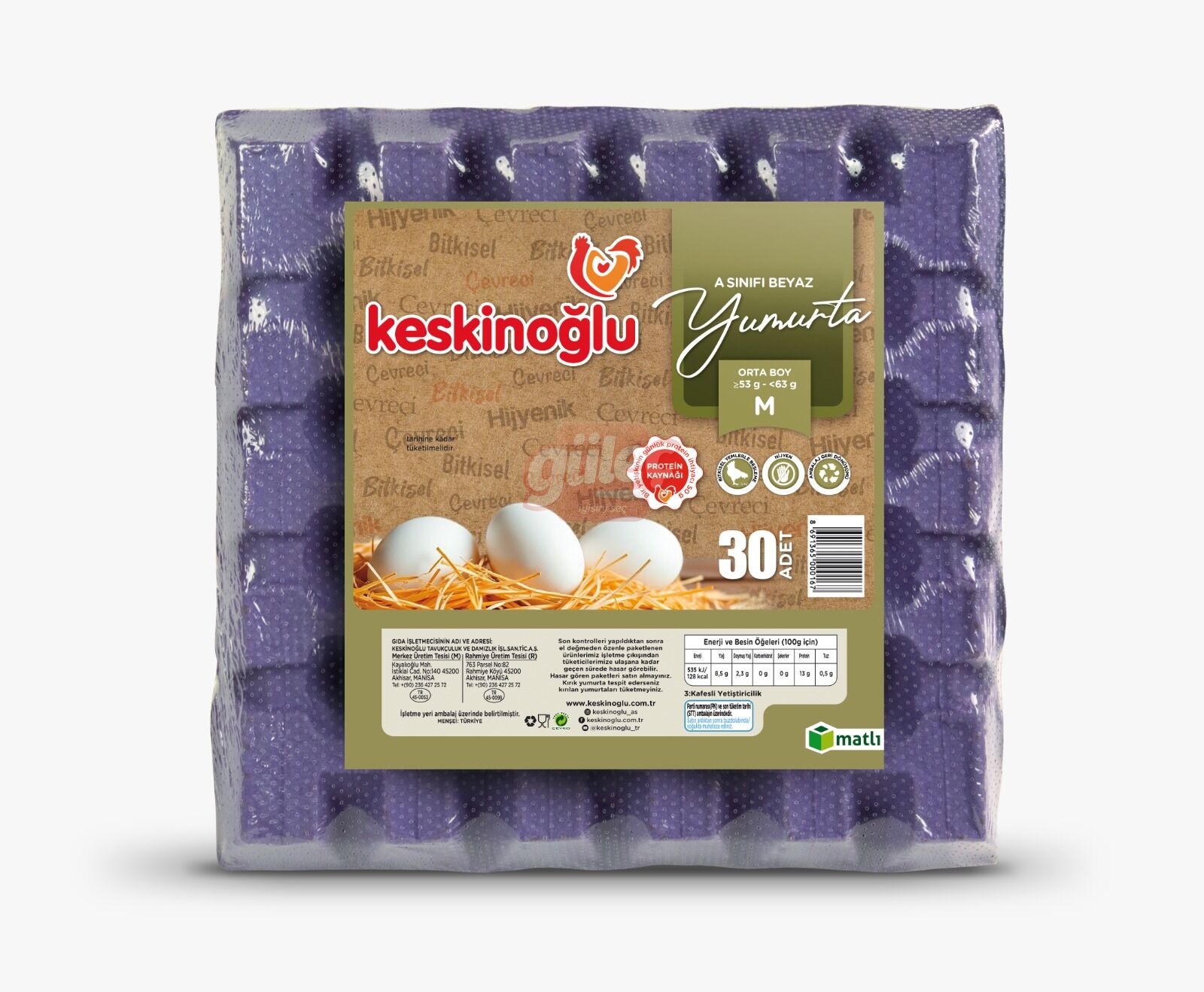 Keskinoğlu Orta Boy Beyaz Yumurta 30'lu (M)