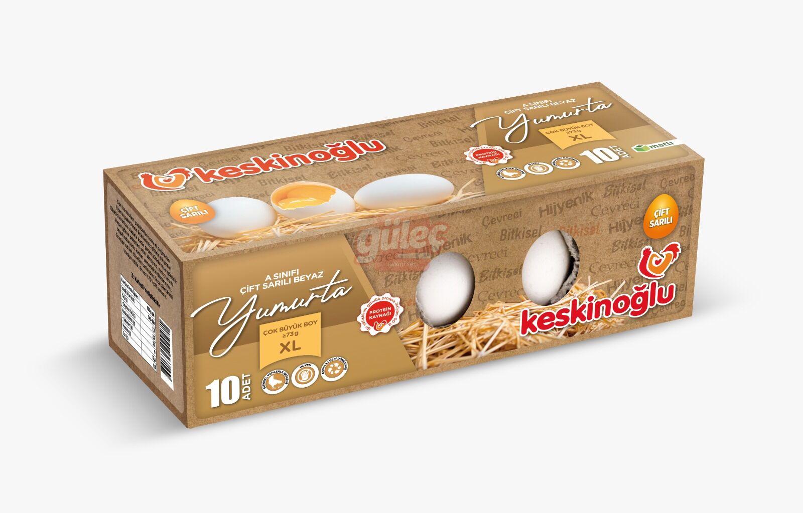 Keskinoğlu Çift Sarılı Beyaz Yumurta 10'lu (XL)
