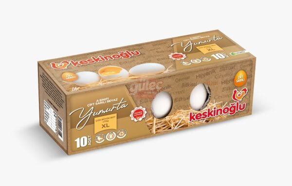 Keskinoğlu Çift Sarılı Beyaz Yumurta 10'lu (XL)