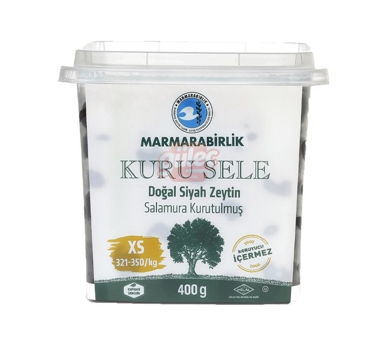 Marmara Birlik Doğal Siyah Zeytin Kuru Sele (XS) 400 G