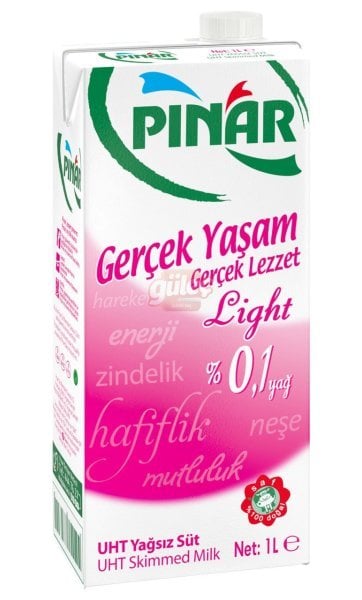 Pınar Ekstra Light (%0,1) Süt 1 L