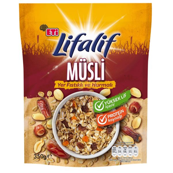 Eti Lifalif Yer Fıstıklı Hurmalı Müsli 350 G