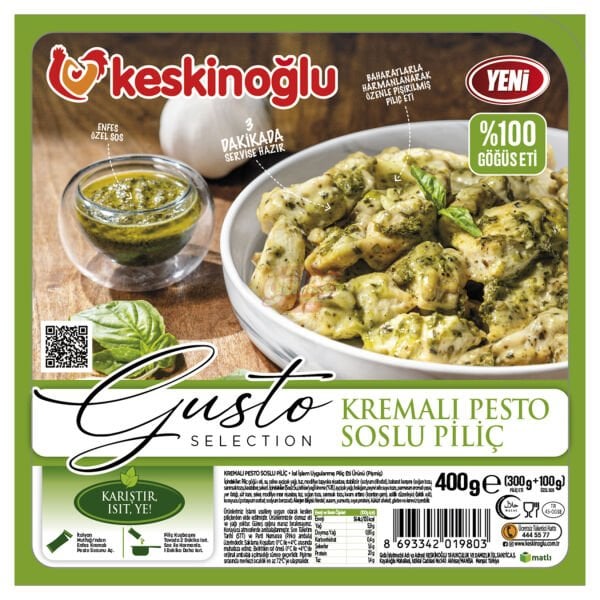 Keskinoğlu Gusto Kremalı Pesto Soslu Piliç 400 G
