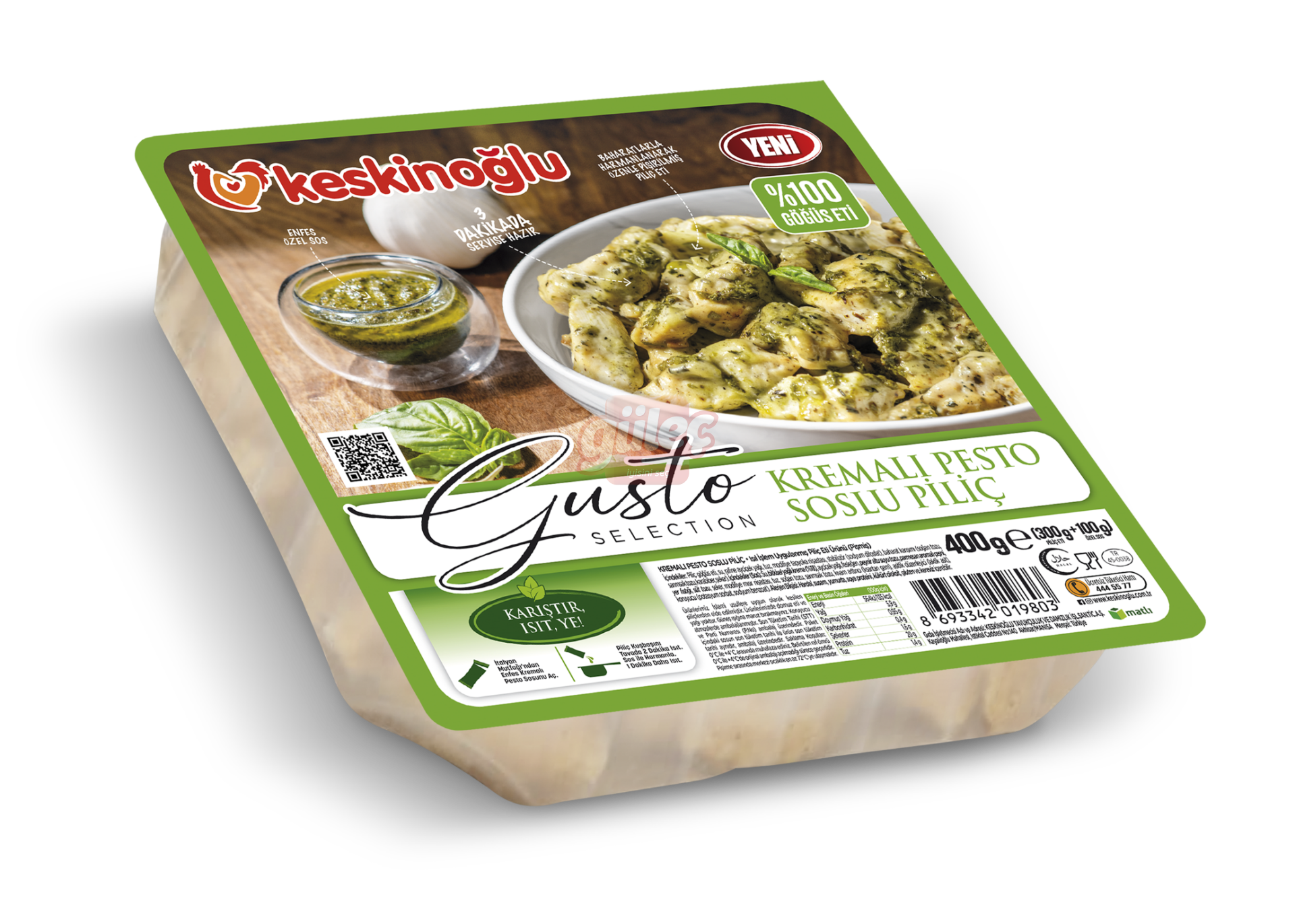Keskinoğlu Gusto Kremalı Pesto Soslu Piliç 400 G