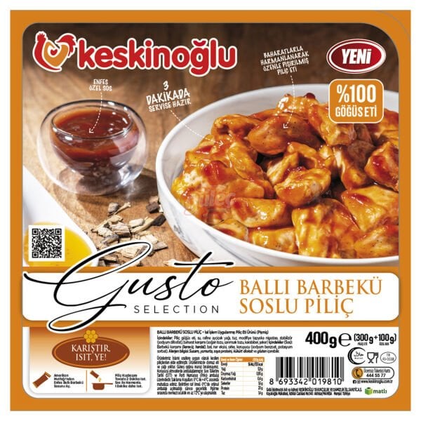 Keskinoğlu Gusto Ballı Barbekü Soslu Piliç 400 G