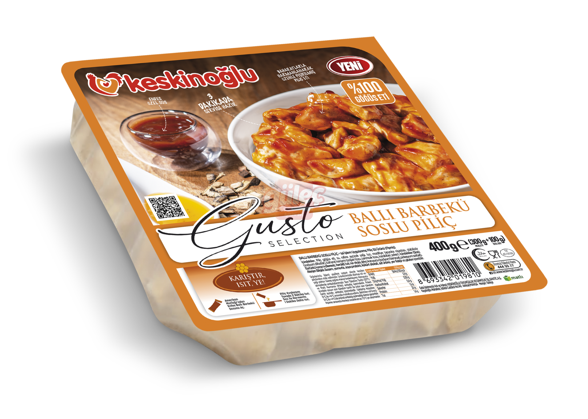 Keskinoğlu Gusto Ballı Barbekü Soslu Piliç 400 G