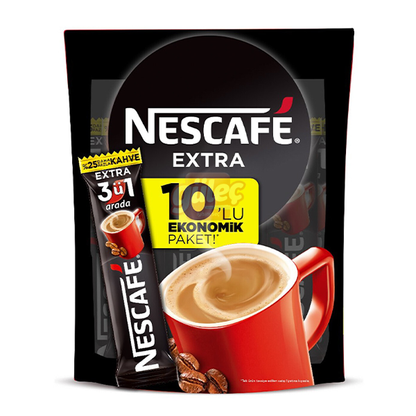 Nescafe 3'ü 1 Arada Extra 10'lu Paket 165 G