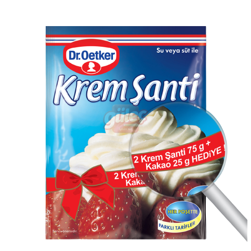 Dr. Oetker Krem Şanti 2x75 G + Kakao 25 G Hediyeli