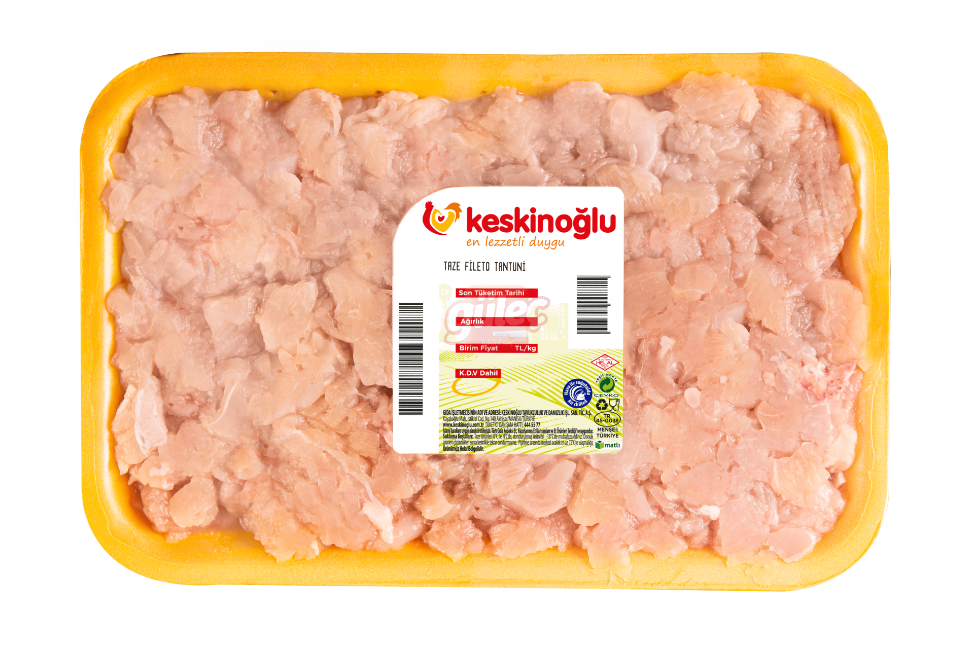 Keskinoğlu Tabaklı Tantunlik Fileto (Doğranmış Kemiksiz Göğüs Eti) Kg