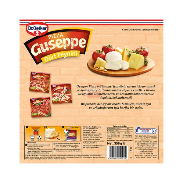 Dr. Oetker Guseppe Dört Peynirli Pizza 358 G