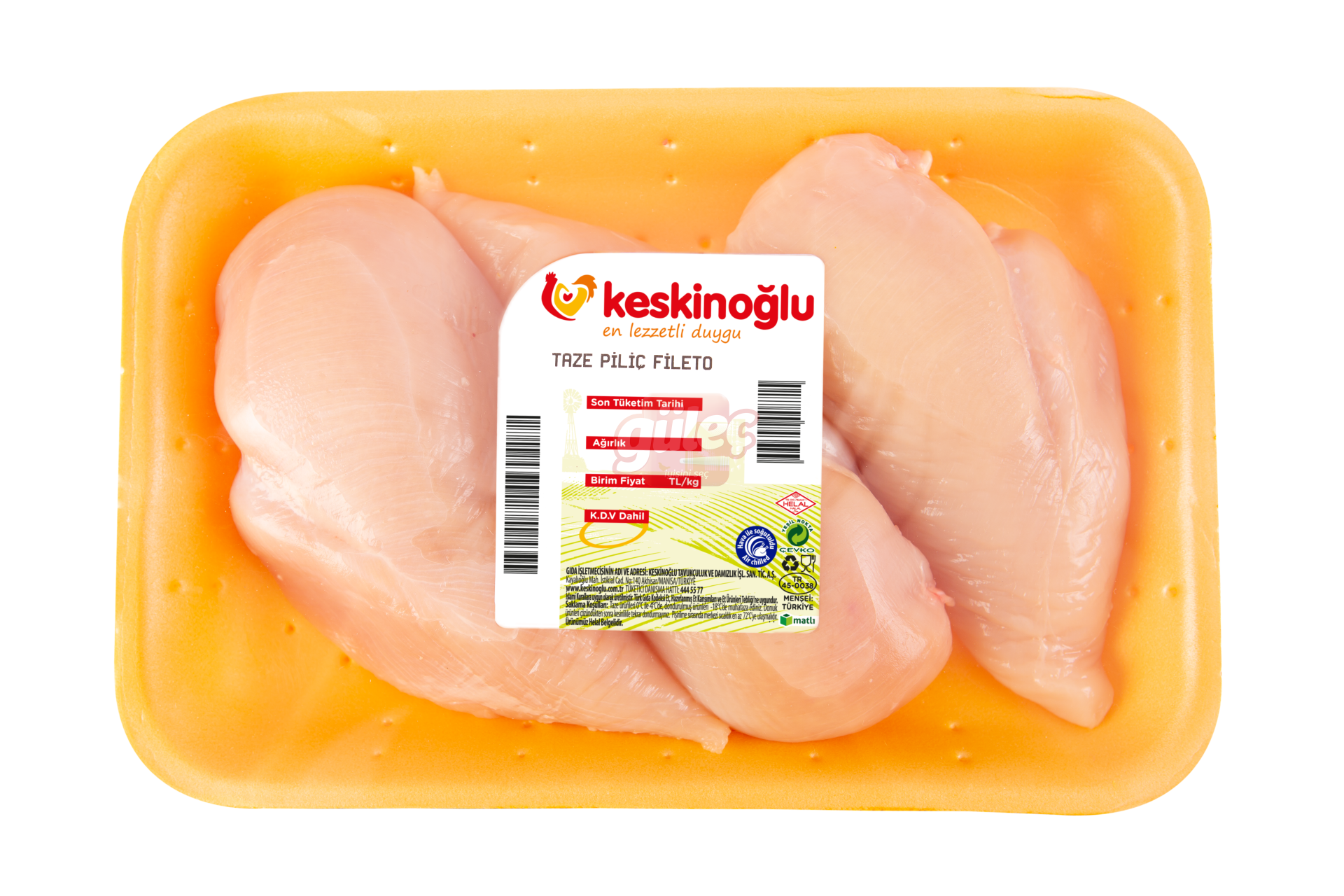 Keskinoğlu Tabaklı Fileto (Kemiksiz Göğüs) Kg