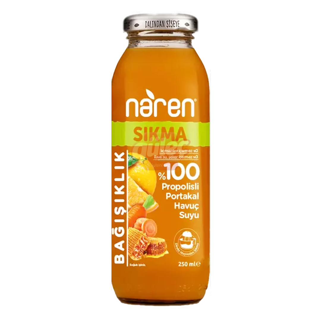 Naren Sıkma Propolisli Portakal-Havuç Suyu 250 Ml