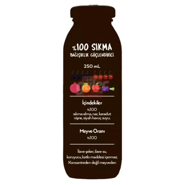 Naren Sıkma Karadut-Nar-Vişne-Elma-Siyah Havuç Suyu 250 Ml